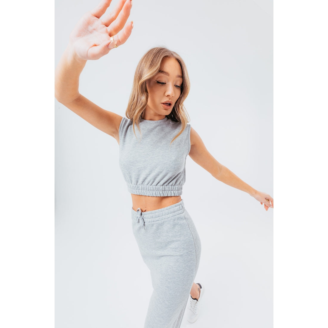 HYPE GREY SWEAT MIDI SKIRT WOMEN'S LOUNGEWEAR SET